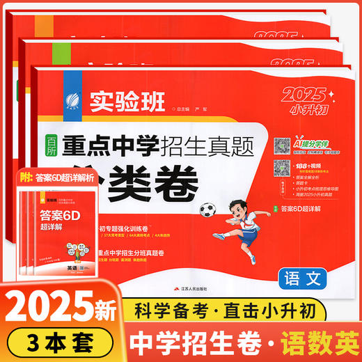 2025小升初实验班百所重点中学招生真题分类卷语文数学英语六年级小升初分班真题卷专题强化训练 商品图0