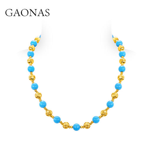 GAONAS 翠松鎏金新中式贵气金色项链11364XGO 商品图0