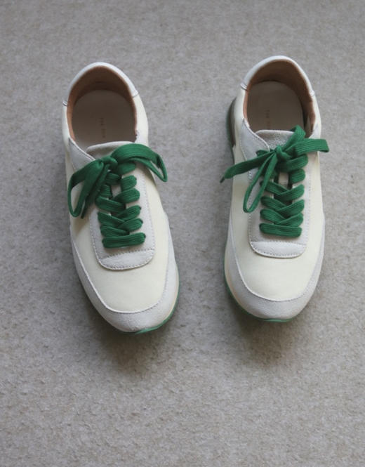 简单粗暴的 哈！女段 T Row 皮+布料 轻便的 绿底 小白鞋 商品图0