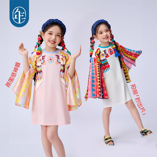 年衣童装女童连衣裙2025年夏新款新中式民族诺布啾啾连衣裙 商品图4