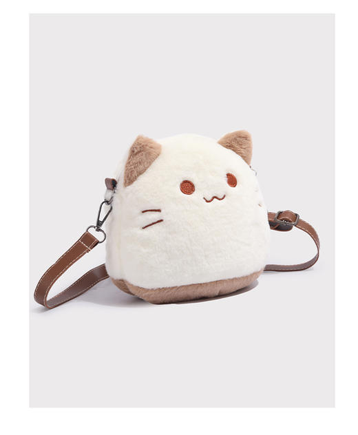 可爱猫咪毛绒小包包  高颜值卡通毛毛玩偶手拿包 商品图3