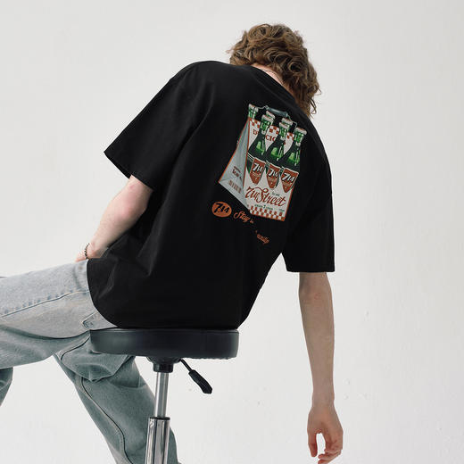 714street一打饮料复古印花短袖T恤 商品图4
