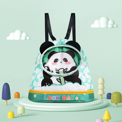 【可爱卡通图案，干湿分离收纳】可爱防水游泳包 儿童干湿分离双肩包 沙滩包玩水收纳袋 旅游背包-QQ 商品图6