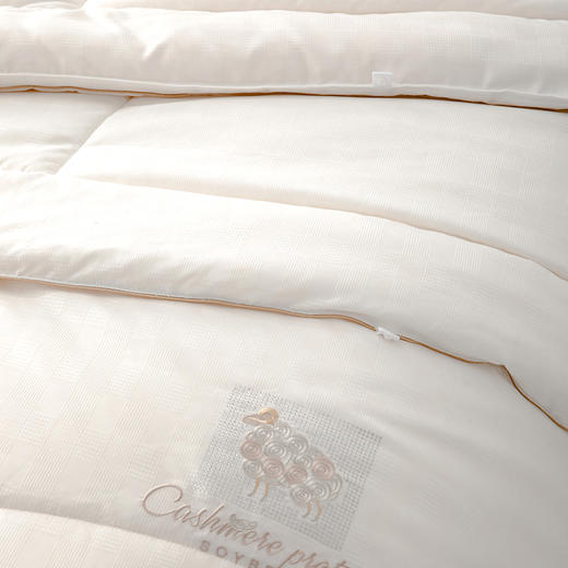 多喜爱 臻享羊绒大豆双蛋白子母被【升级拉链款】【提花磨绒面料】【A类标准】【织带工艺】 【绣花&烫钻】双蛋白呵护 加厚加重 分区绗缝不跑被 商品图3