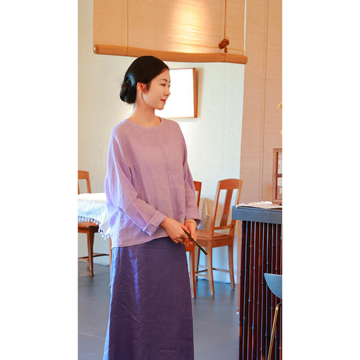 套装（上衣（25708195-紫薄汗）+裙（25706191-藤萝）） 商品图1