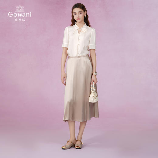 乔万尼新款半身裙a字裙缎面高级感EM2D829 商品图3