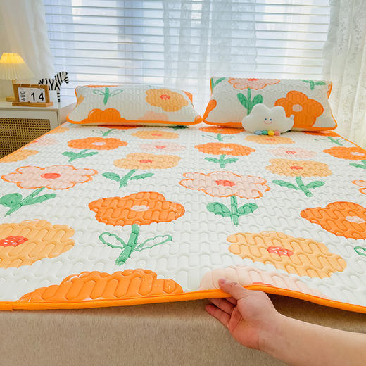 【乳胶凉席三件套】夏天凉感床单夏季可水洗单人空调席子凉垫 商品图3