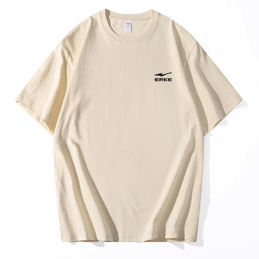 优选丨【买一送一】鸿星尔克 240g精梳纯棉宽松版短袖 圆领T恤情侣款 EK-ML24230 商品图10