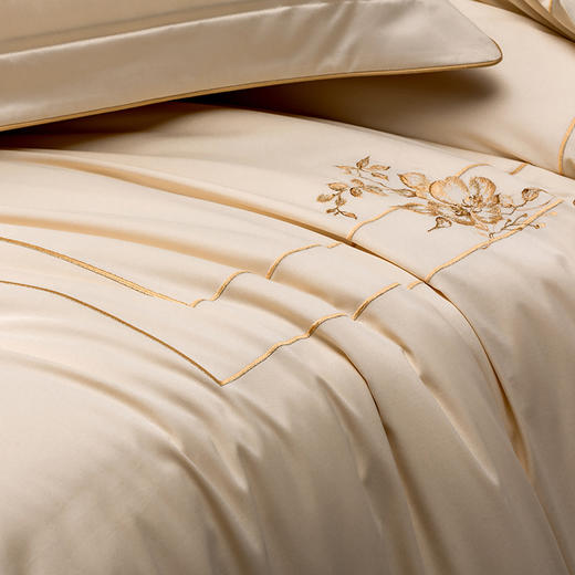 多喜爱 100S云锦缎四件套·梦华涧【100支埃及棉】【高密贡缎】【中式刺绣】【礼箱包装】[宽边工艺】柔润丝光 商品图5