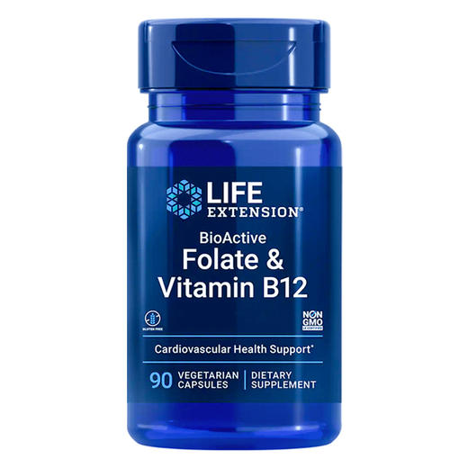 沿寿LIFE EXTENSION Folate&VitaminB12 五甲基四氢叶酸胶囊 90粒 商品图0