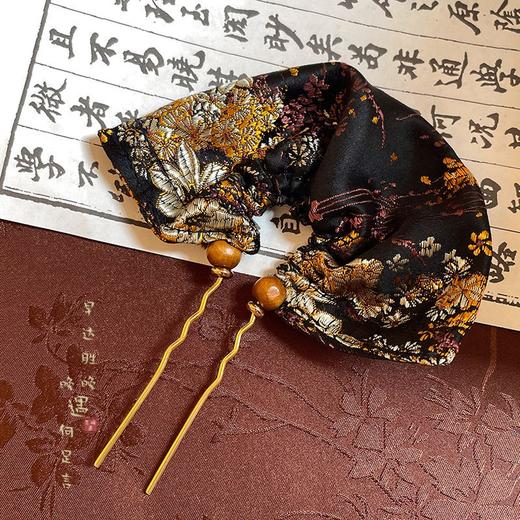 新中式扇形刺绣花纹簪子冷淡风高级感国风马面裙发簪盘发发钗步摇 商品图0