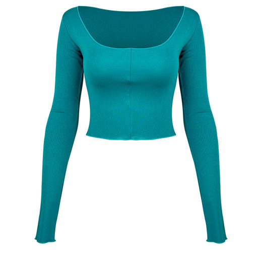 跃牌【周游世界系列】春夏新款瑜伽服女纯欲修身运动长袖罩衫TP0894 商品图4