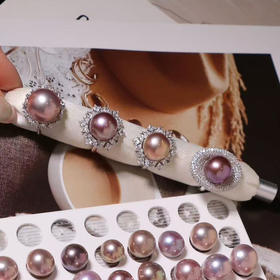 甄珠贝 淡水爱迪生戒指合集 12mm+ 都是hen漂亮的颜色 925纯银配件