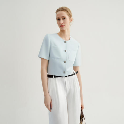 【商场同款】麦檬夏实穿主义百搭冰点蓝短外套5F6113001 商品图2