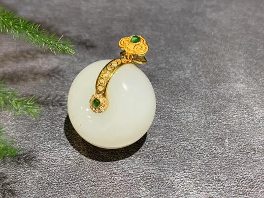 【御珠宫坊】金镶羊脂白玉平安扣 商品图4