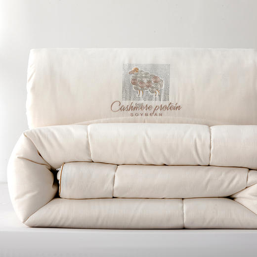 多喜爱 臻享羊绒大豆双蛋白子母被【升级拉链款】【提花磨绒面料】【A类标准】【织带工艺】 【绣花&烫钻】双蛋白呵护 加厚加重 分区绗缝不跑被 商品图4