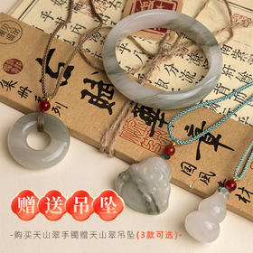 BAOFANDI宝梵迪天山翠显白百搭新中式手镯BF【下单即送天山翠佛公/平安扣/福禄吊坠 三选一】