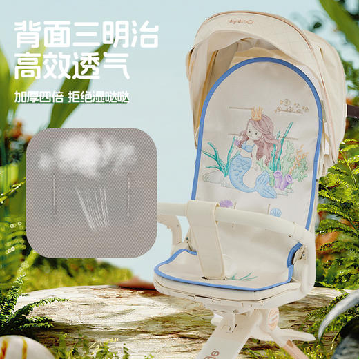 溜娃凉席坐垫夏季婴儿车冰丝凉垫T6丸丫车垫宝宝遛娃二代推车席 商品图3