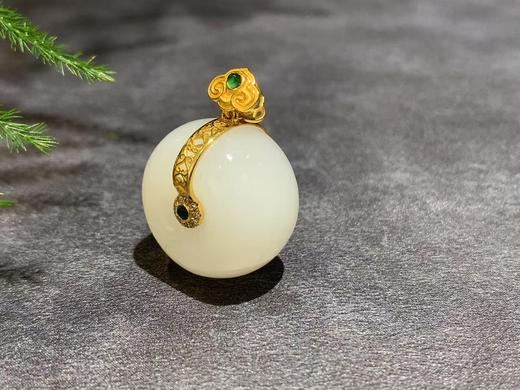 【御珠宫坊】金镶羊脂白玉平安扣 商品图6