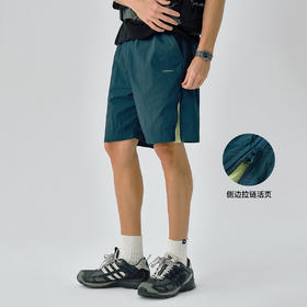 714street耐磨抗皱侧拉链撞色户外短裤男2025夏季新款休闲运动裤