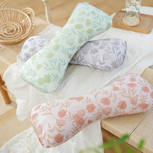 漫山系列艾草荞麦枕颈椎枕荞麦壳圆枕头睡眠支撑专用护颈枕成人高端 商品图0