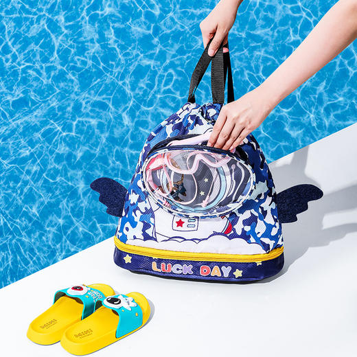 【可爱卡通图案，干湿分离收纳】可爱防水游泳包 儿童干湿分离双肩包 沙滩包玩水收纳袋 旅游背包-QQ 商品图2