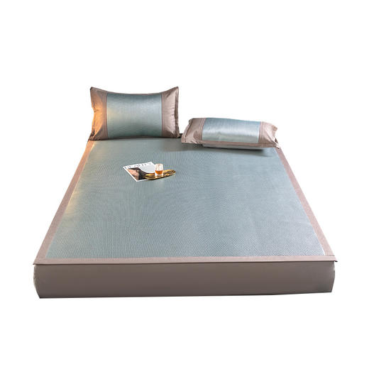 夏季冰丝席软凉席子 碳光藤席凉席三件套可折叠可机洗 商品图8