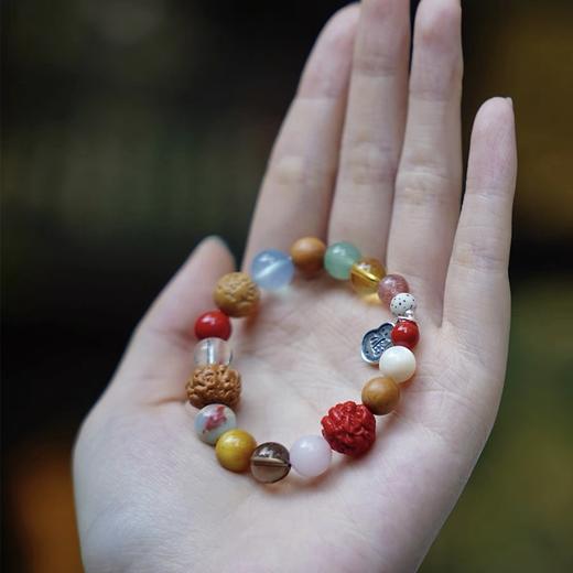 【灵隐文创馆正品】2025十八籽菩提手机链挂饰18子朱砂手机挂绳挂手腕925银 商品图2