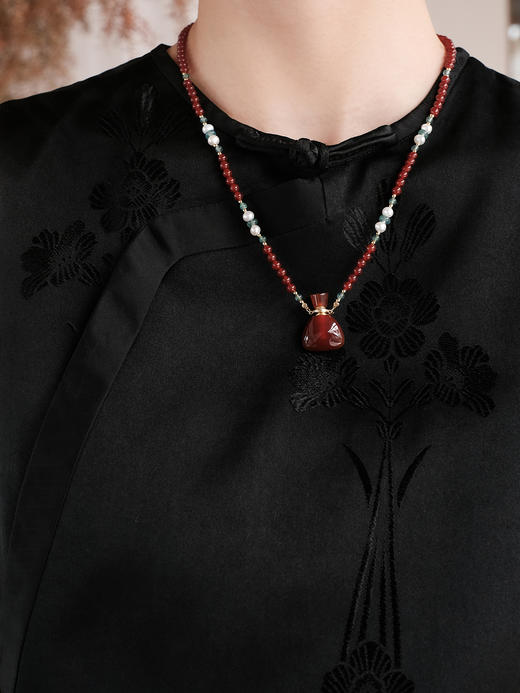 盛唐牡丹 | 民国真丝老面料偏襟马甲(黑色纹样-花纹随机 售完不补) 商品图2