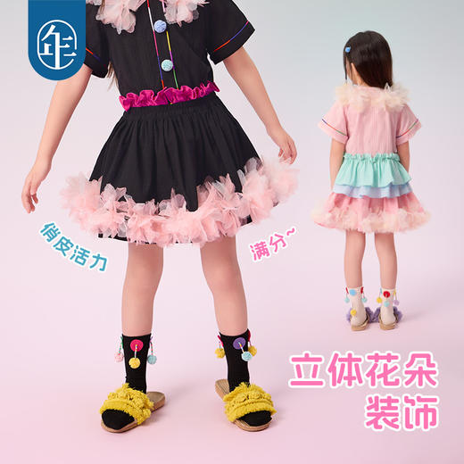 年衣童2025夏季新款甜美公主新中式蓬蓬裙A字裙遇见布朗短裙 商品图3