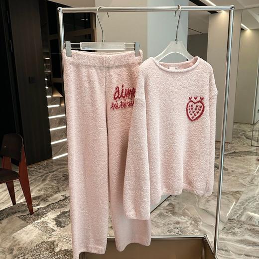 软绵绵可爱甜心草莓秋冬款睡衣套装保暖家居宿舍套头可外穿 商品图0