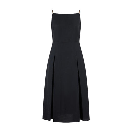 HeyDress复古串珠吊带连衣裙女夏季收腰露背小黑裙高级感气质裙子 商品图4