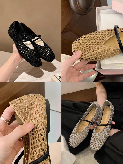 ✨可踩跟简直是懒人福音~ 【缕空+编织+玛丽珍】ROAADN时尚镂空编织一字带玛丽珍 特别推荐给不喜欢露脚趾穿凉鞋的姐妹 商品图4
