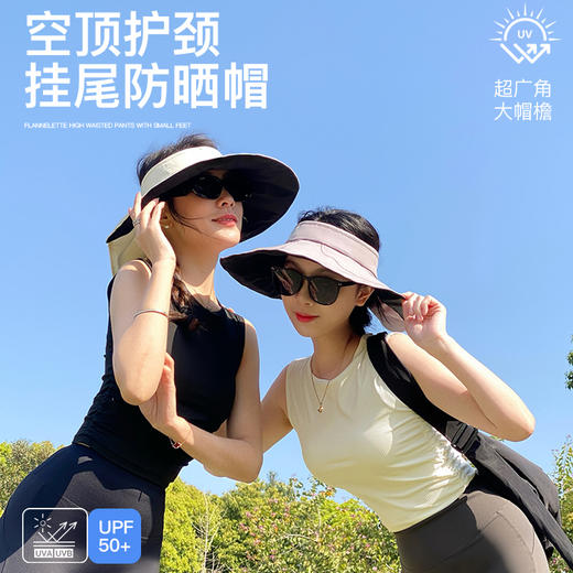 【蕉下同款空顶护颈挂尾防晒帽】空顶披肩结构可收纳！一帽两戴，遮光更隔热，灵活防晒！便携可折叠，轻松出行！ 商品图0
