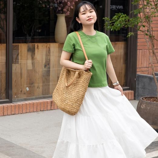 菜菜家珍珠匹马棉短袖T恤|百搭王者，正肩小短版显瘦不挑人 商品图4