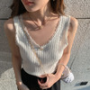 【清仓超15天不保价】奢姿大码女装2025夏季时尚百搭蕾丝边V领毛织背心胖妹妹时尚上衣9852090356 商品缩略图2