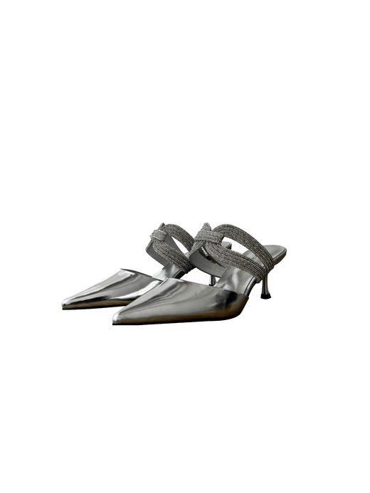 SAFICOO 尖头浅口水钻带凉鞋 细高跟包头凉拖鞋 商品图2