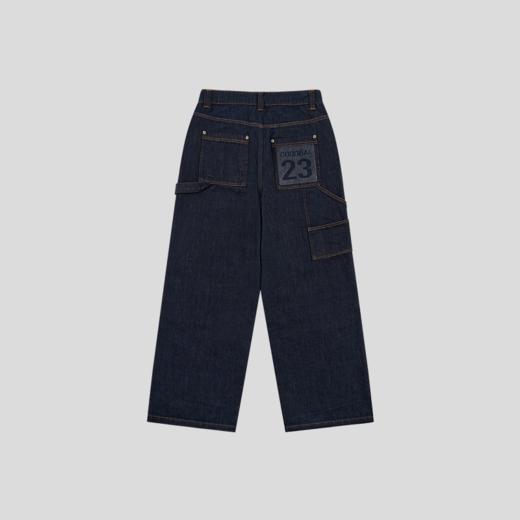 GOODBAI 23编号logo印花口袋膝盖补强牛仔阔腿长裤 商品图2