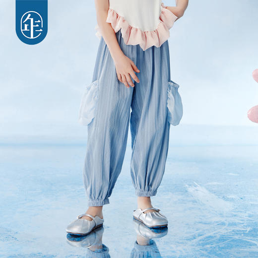 年衣裤子儿童2025新款夏季甜美宽松女孩休闲贝有引力长裤 商品图3