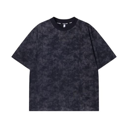 T3141夏季高级感新款美式扎染磨毛圆领短袖T恤休闲时尚情侣复古上衣 商品图1