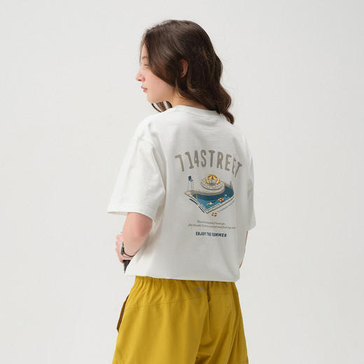 714street重磅260g泳池印花纯棉短袖T恤男25夏季新款宽松情侣体恤 商品图1