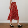 【严选】诗凡黎法式红色碎花半身裙2025夏新款高腰A字浪漫荷叶边鱼尾裙7G4240171 商品缩略图4