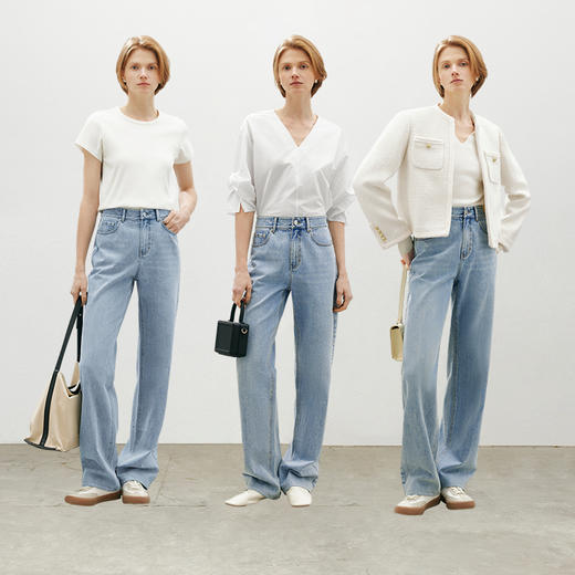 【商场同款】麦檬舒适轻薄直筒牛仔裤5F4251461 商品图2