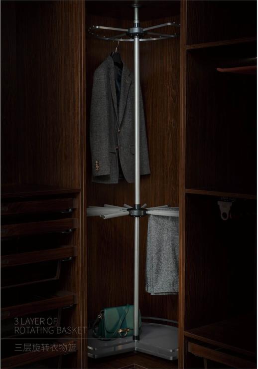 衣柜收纳 三层旋转衣物篮 商品图2