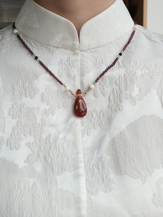 盛唐牡丹 | 珍珠白凤凰纹冠乐绉女上衣 商品图3