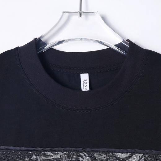 T3094夏季高级感新款美式撞色绣花花朵圆领短袖T恤宽松情侣男士上衣 商品图2