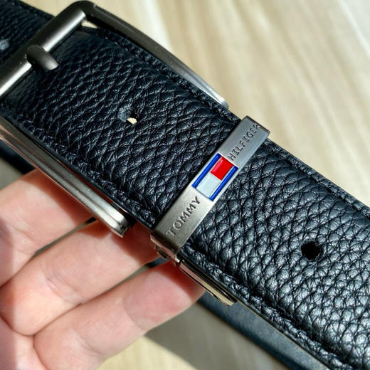 Tommy Hilfiger男士荔枝纹牛皮针扣式简约真皮带 商品图12