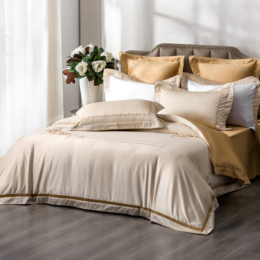 多喜爱 100S云锦缎四件套·梦华涧【100支埃及棉】【高密贡缎】【中式刺绣】【礼箱包装】[宽边工艺】柔润丝光 商品图1