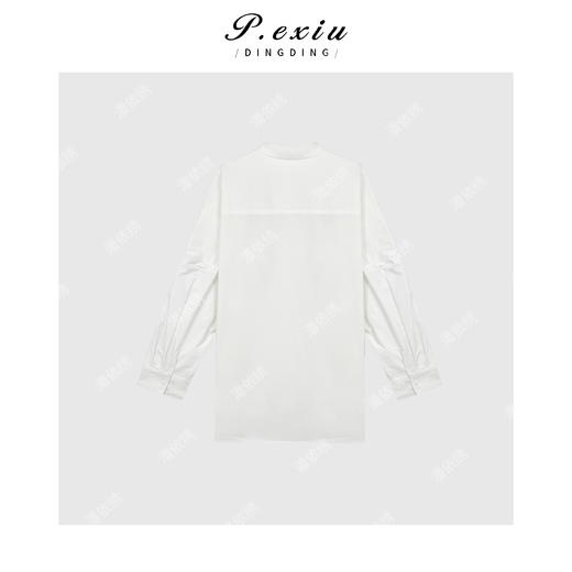 04-3潘依绣丁丁宠粉100%棉极简风设计感翻领长袖衬衫 W-62606 商品图2