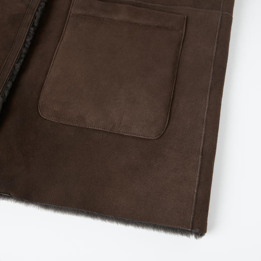 ROMI STUDIO“棕标甄选” 美利奴羊皮皮毛一体绒面皮草 RW24WW70331 商品图5